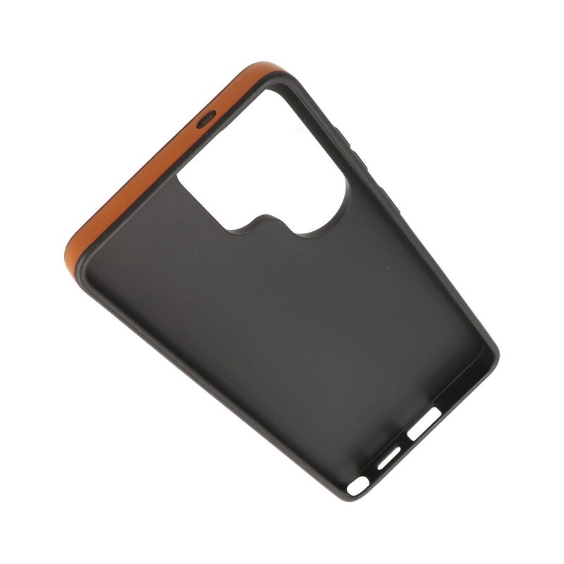 KaiYue Étui MagSafe aspect cuir avec coque standard pour Samsung Galaxy S26 Ultra - Marron