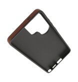 KaiYue Étui MagSafe aspect cuir avec coque standard pour Samsung Galaxy S26 Ultra - Moka
