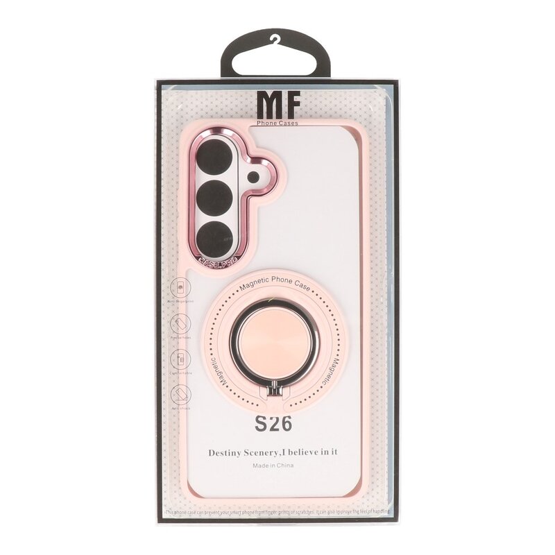 Smart Custodia magnetica intelligente con supporto a 360 gradi per Samsung Galaxy S26 - Rosa