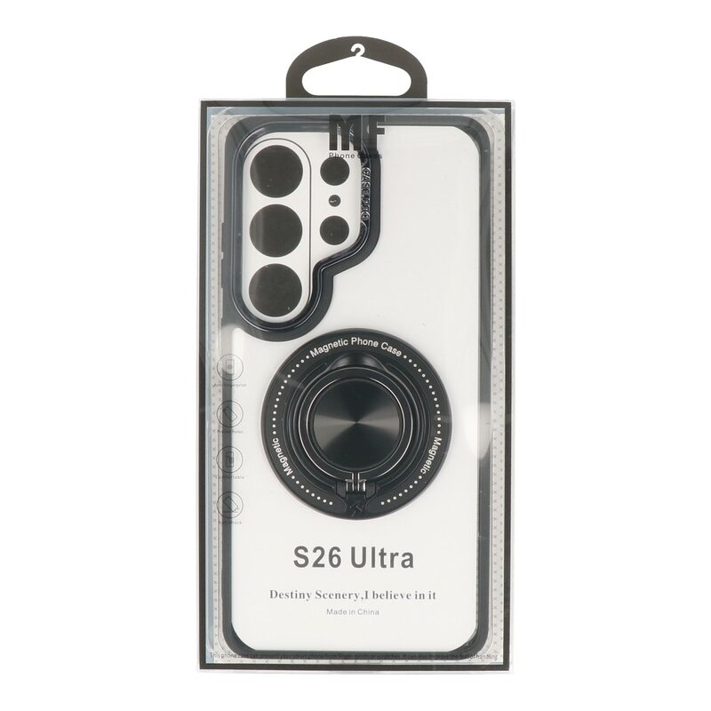 Smart Smart Magnetic with 360 Degree Stand Case for Samsung Galaxy S26 Ultra - Black