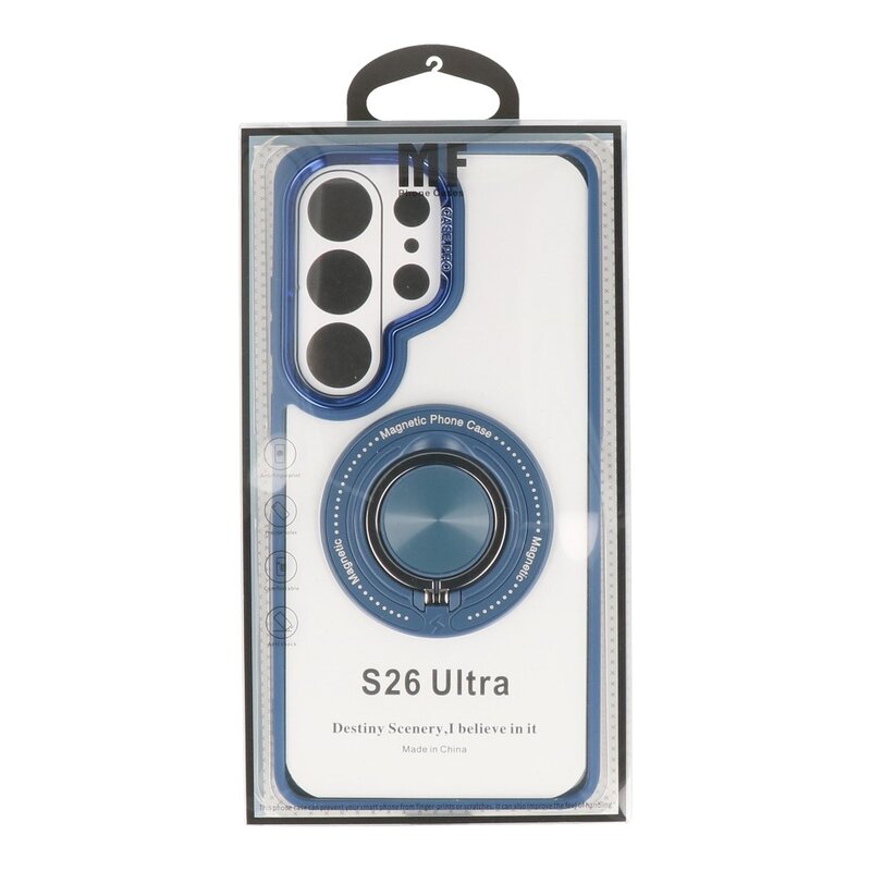 Smart Funda magnética inteligente con soporte de 360 grados para Samsung Galaxy S26 Ultra - Azul oscuro