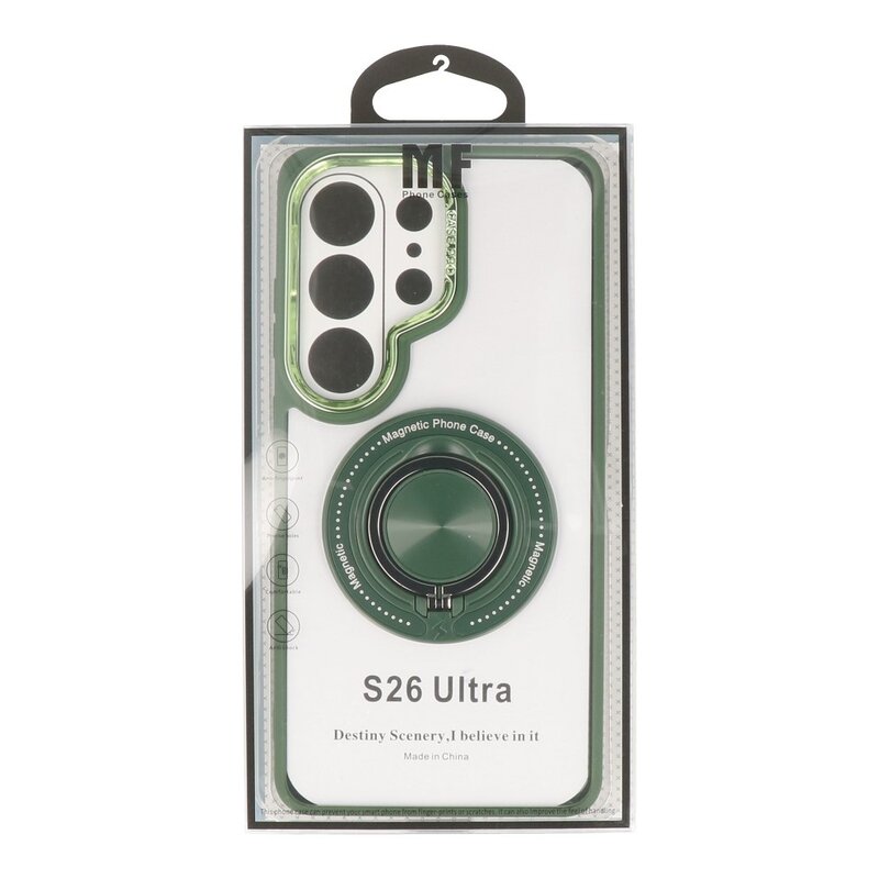 Smart Smart Magnetisk med 360 Graders Stand Cover til Samsung Galaxy S26 Ultra - Grøn