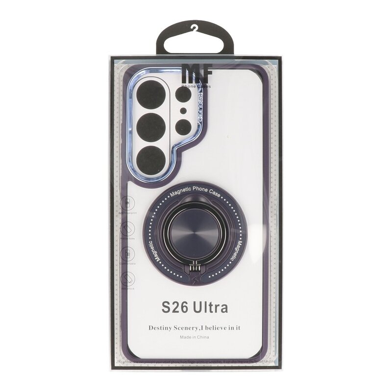 Smart Smart Magnetic met 360 Graden Standaard Hoesje voor Samsung Galaxy S26 Ultra - Paars