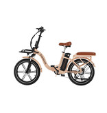 KOOLUX Bicicleta eléctrica KOOLUX - Bicicleta eléctrica plegable X16 - 250 W - 70-150 km - 48 V 15,6 Ah - Beige