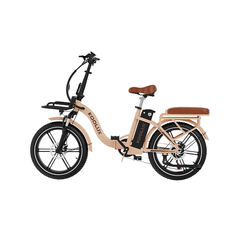KOOLUX Bicicletta elettrica KOOLUX - E-bike pieghevole X16 - 250W - 70-150 KM - 48V 15.6AH - Beige