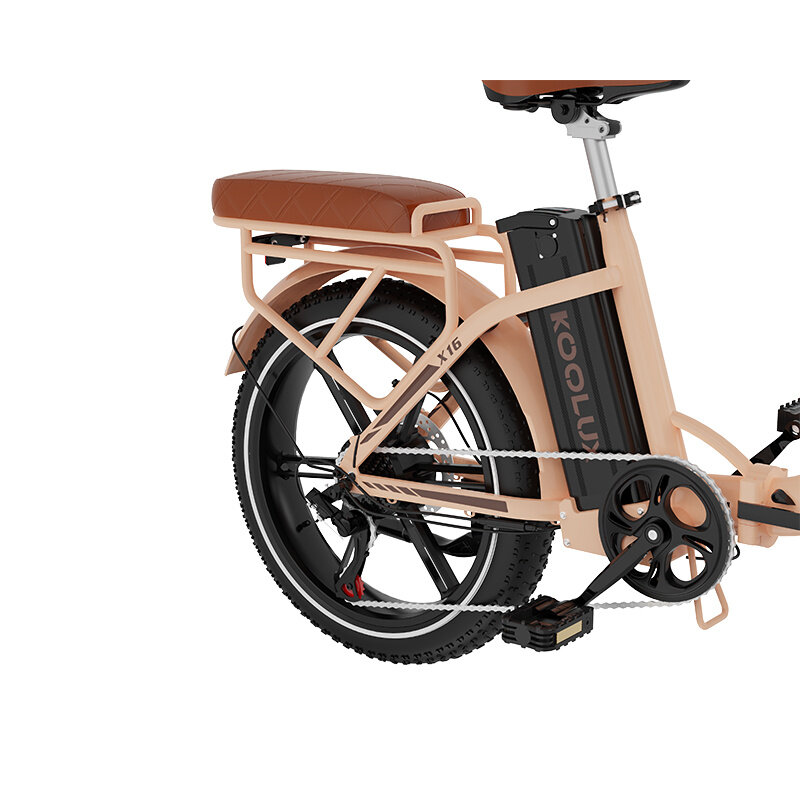 KOOLUX KOOLUX elektrische fiets - Opvouwbare E-bike X16 - 250W - 70-150 KM - 48v 15.6 AH -  Beige