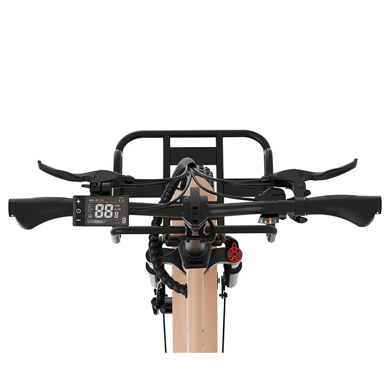 KOOLUX Bicicleta eléctrica KOOLUX - Bicicleta eléctrica plegable X16 - 250 W - 70-150 km - 48 V 15,6 Ah - Beige