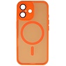 Mat-Transparent met Camera Beschermer Magsafe Case voor iPhone 16E Oranje