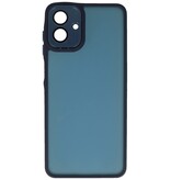 Funda transparente mate con protector de cámara para Samsung Galaxy A37 azul