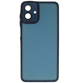 Funda transparente mate con protector de cámara para Samsung Galaxy A37 azul