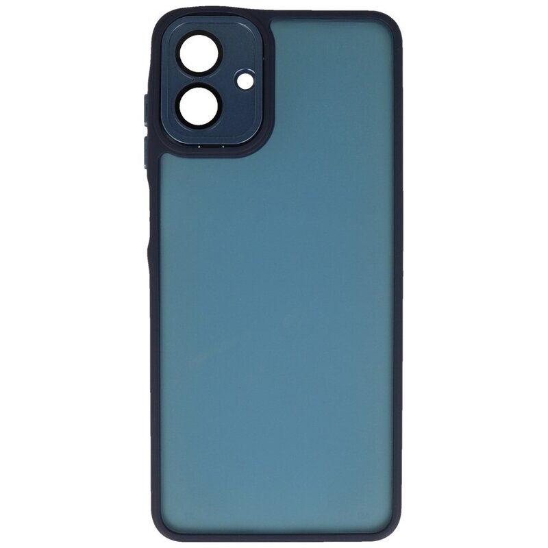 Étui transparent mat avec protection pour appareil photo pour Samsung Galaxy A37 bleu