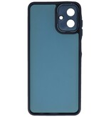 Funda transparente mate con protector de cámara para Samsung Galaxy A37 azul