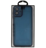 Funda transparente mate con protector de cámara para Samsung Galaxy A37 azul