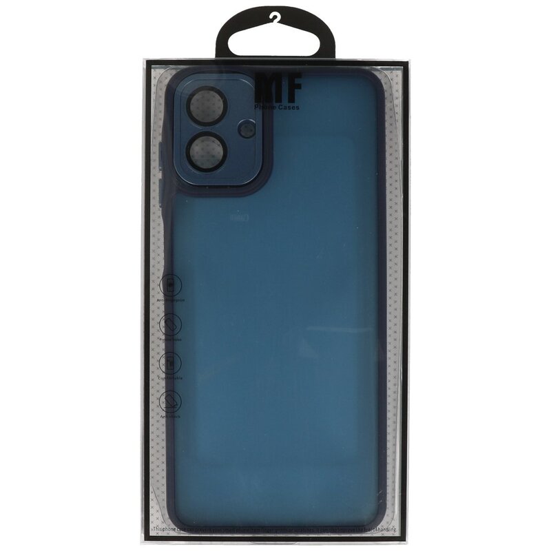 Étui transparent mat avec protection pour appareil photo pour Samsung Galaxy A37 bleu