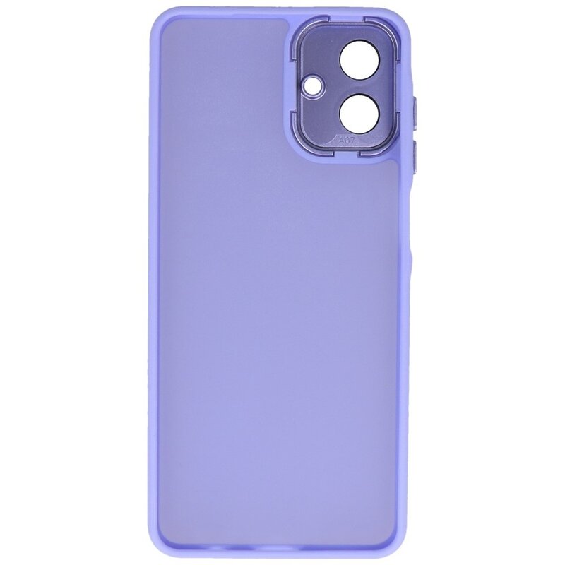 Funda transparente mate con protector de cámara para Samsung Galaxy A37 (morado)