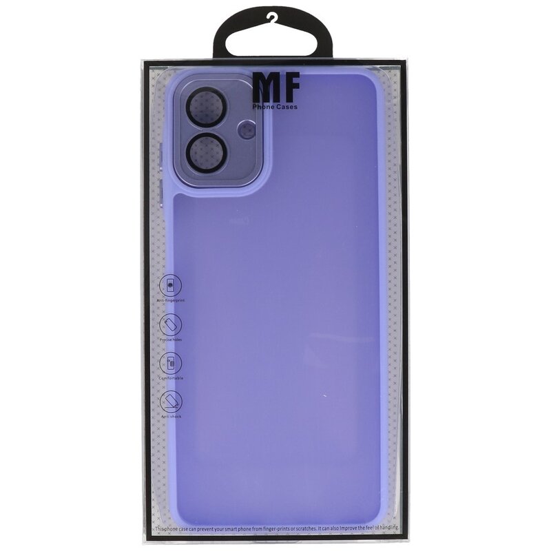 Coque transparente mate avec protection pour appareil photo pour Samsung Galaxy A37 violette