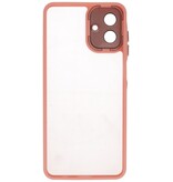 Funda transparente mate con protector de cámara para Samsung Galaxy A37 rosa