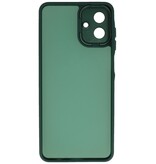 Custodia trasparente opaca con protezione per la fotocamera per Samsung Galaxy A37, colore verde scuro.