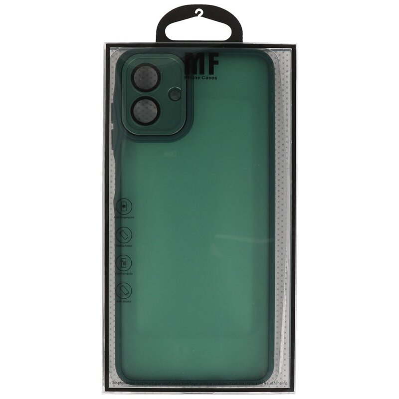 Étui transparent mat avec protection pour appareil photo pour Samsung Galaxy A37 Vert foncé