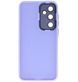 Funda transparente mate con protector de cámara para Samsung Galaxy A57 (morado)