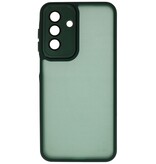 Custodia trasparente opaca con protezione per la fotocamera per Samsung Galaxy A57, colore verde scuro.