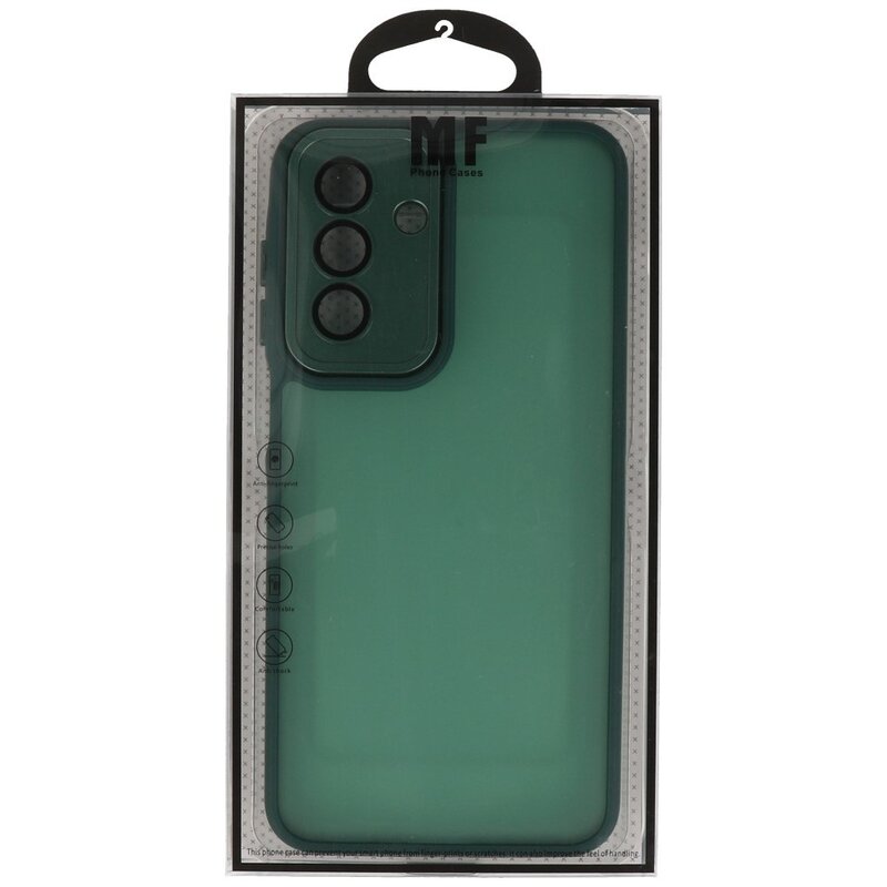 Matte Transparent Case with Camera Protector for Samsung Galaxy A57 Dark Green
