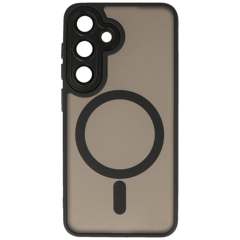 Custodia opaca trasparente con protezione per fotocamera MagSafe per Samsung Galaxy S26 Plus, colore nero