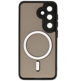 Custodia opaca trasparente con protezione per fotocamera MagSafe per Samsung Galaxy S26 Plus, colore nero