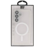 Coque MagSafe transparente mate avec protection pour appareil photo pour Samsung Galaxy S26 Plus blanche
