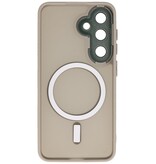 Coque MagSafe transparente mate avec protection pour appareil photo pour Samsung Galaxy S26 Plus Gris