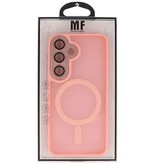 Custodia trasparente opaca con protezione per la fotocamera e MagSafe per Samsung Galaxy S26 Ultra, colore rosa.