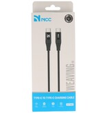 NCC Gevlochten + Aluminiumlegering C to C Kabel 1M Zwart