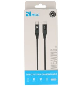 NCC Gevlochten + Aluminiumlegering C to C Kabel 1M Zwart