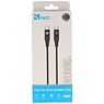 NCC Gevlochten + Aluminiumlegering C to C Kabel 1M Zwart