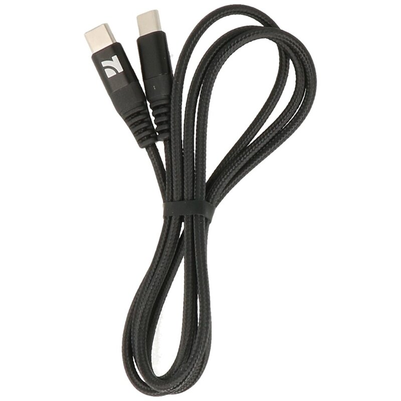 NCC Gevlochten + Aluminiumlegering C to C Kabel 1M Zwart