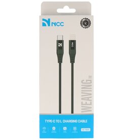 NCC Gevlochten + Aluminiumlegering C to L Kabel 1M Zwart