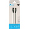 NCC Gevlochten + Aluminiumlegering C to L Kabel 1M Zwart