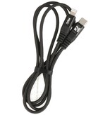 NCC Gevlochten + Aluminiumlegering C to L Kabel 1M Zwart