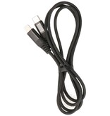 NCC Gevlochten + Aluminiumlegering C to L Kabel 1M Zwart