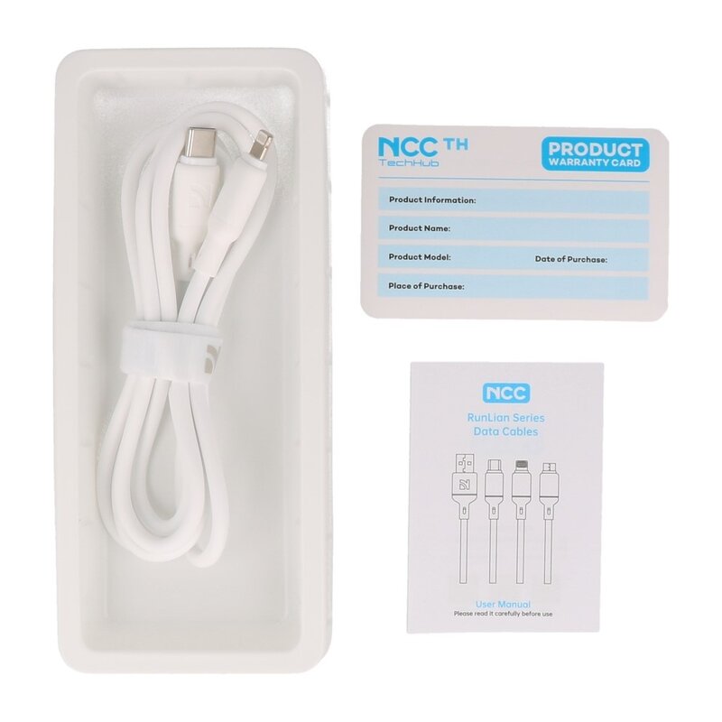 NCC Silicone Type  C to L Kabel 1.2 M 36W - Wit