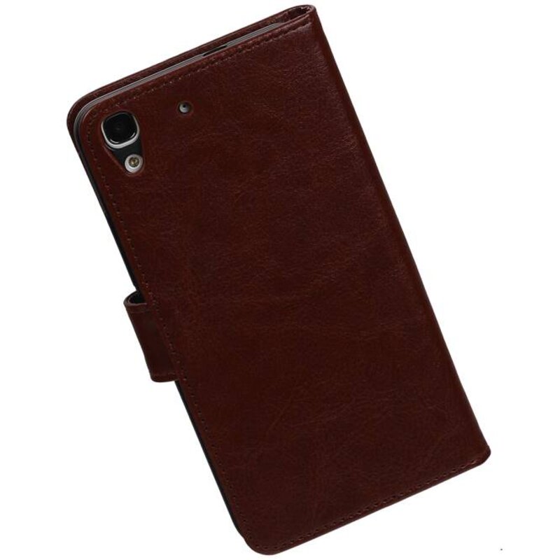 Case Style TPU Book for Honor 4A / Y6 Brown
