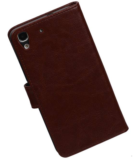 TPU Bookstyle Cover for Honor 4A / Y6 Brown