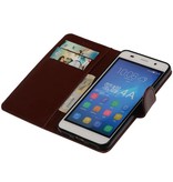 Case Style TPU Book for Honor 4A / Y6 Brown