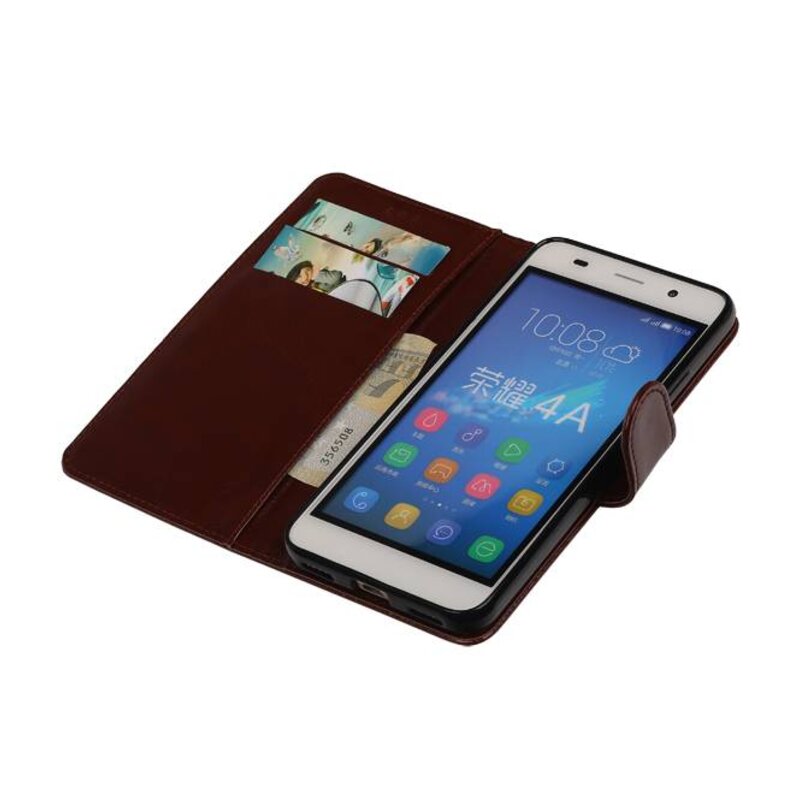 Case Style TPU Book for Honor 4A / Y6 Brown
