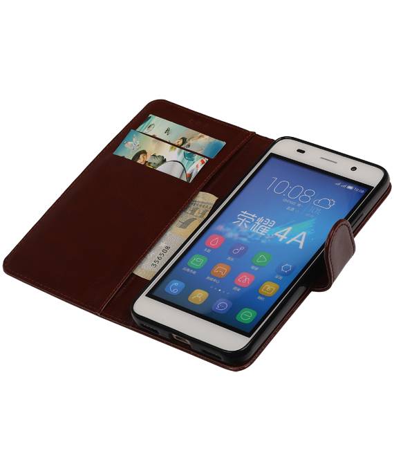 TPU Bookstyle Cover for Honor 4A / Y6 Brown