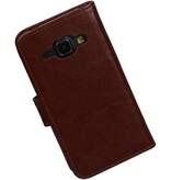 TPU Bookstyle Case for Galaxy J1 J100F Brown