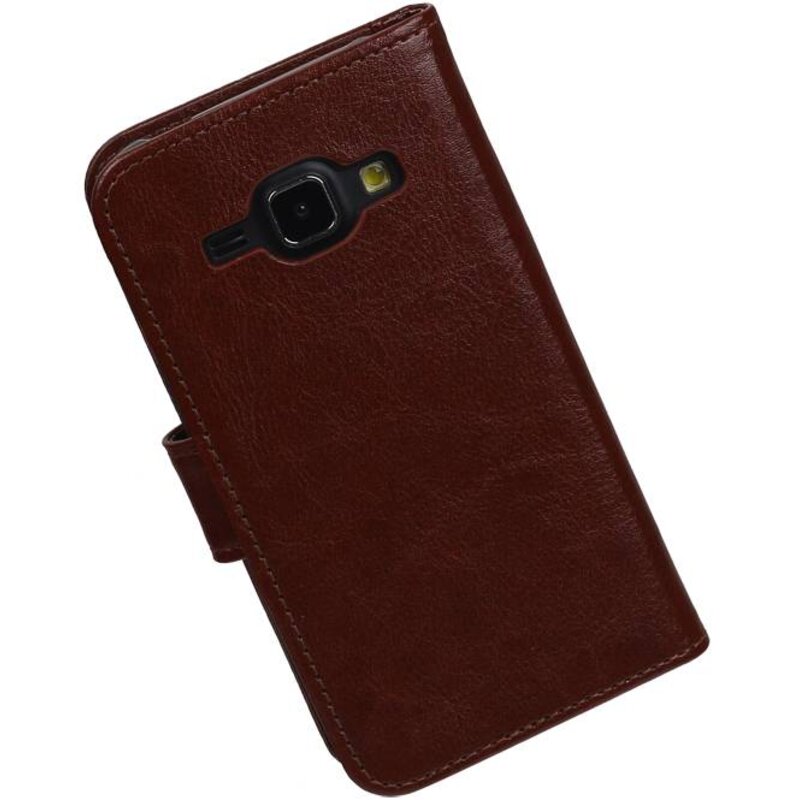 TPU Bookstyle Hoes voor Galaxy J1 J100F Bruin