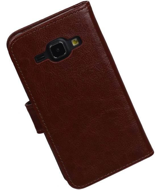 TPU Bookstyle Case for Galaxy J1 J100F Brown