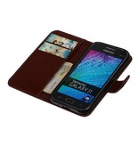 TPU Bookstyle Case for Galaxy J1 J100F Brown