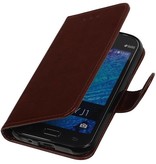 TPU Bookstyle Case for Galaxy J1 J100F Brown